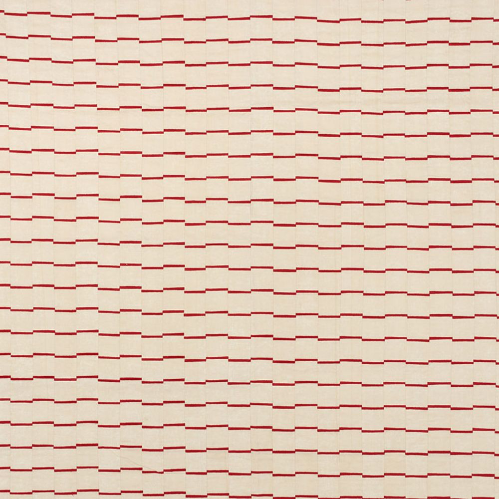 Schumacher 71212 Lines Fabrics in Red