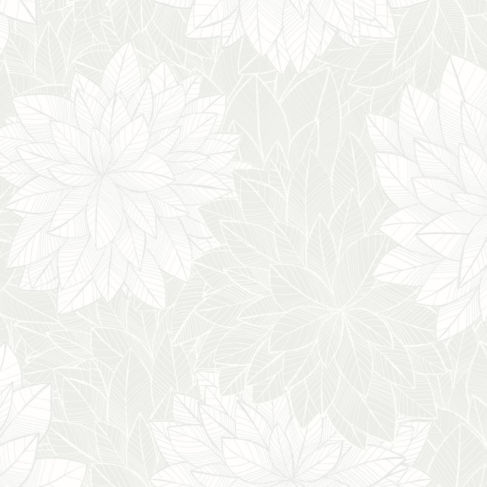 Schumacher 7186 Foliage Wallcoverings in White