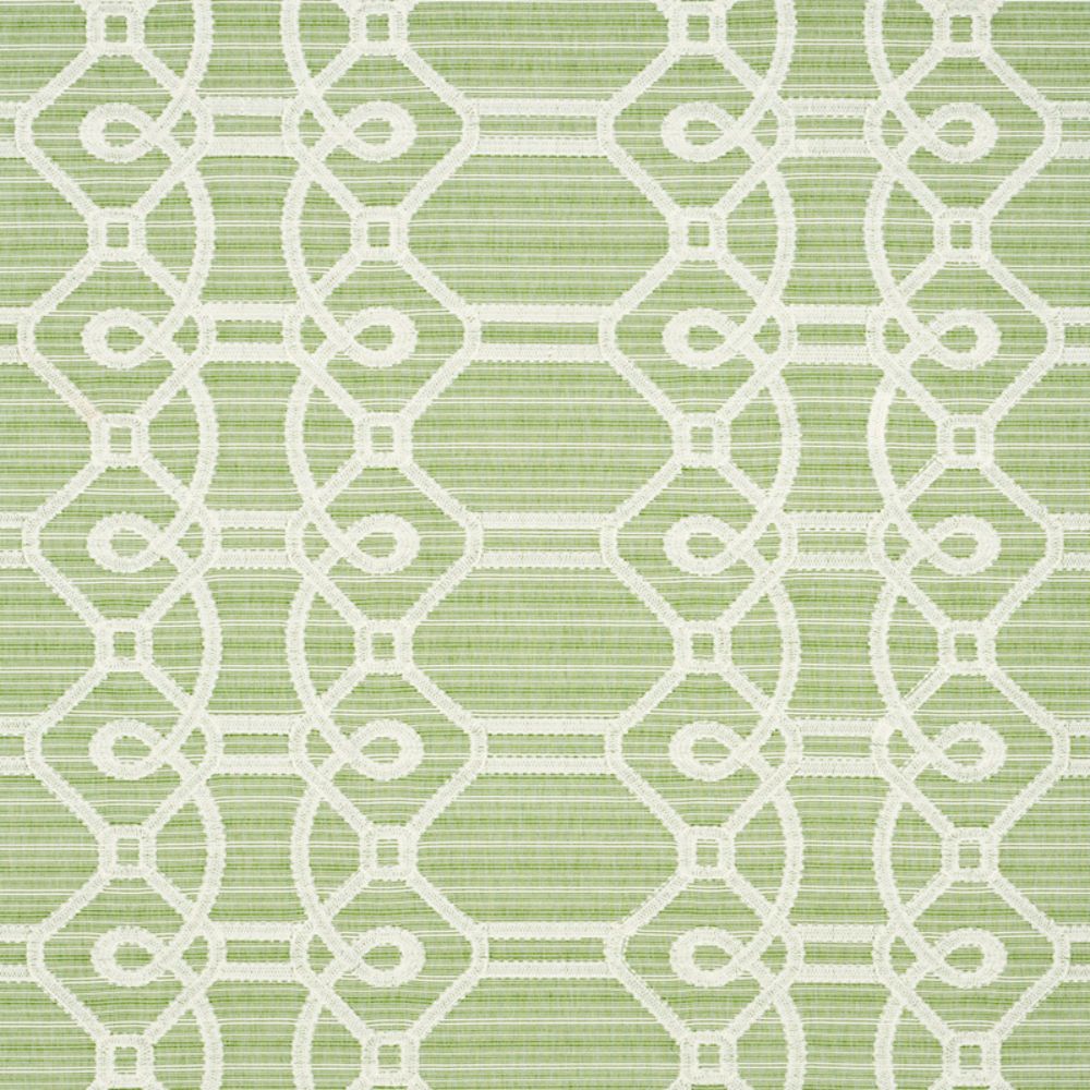 Schumacher 71933 Ziz Embroidery Fabric in Green