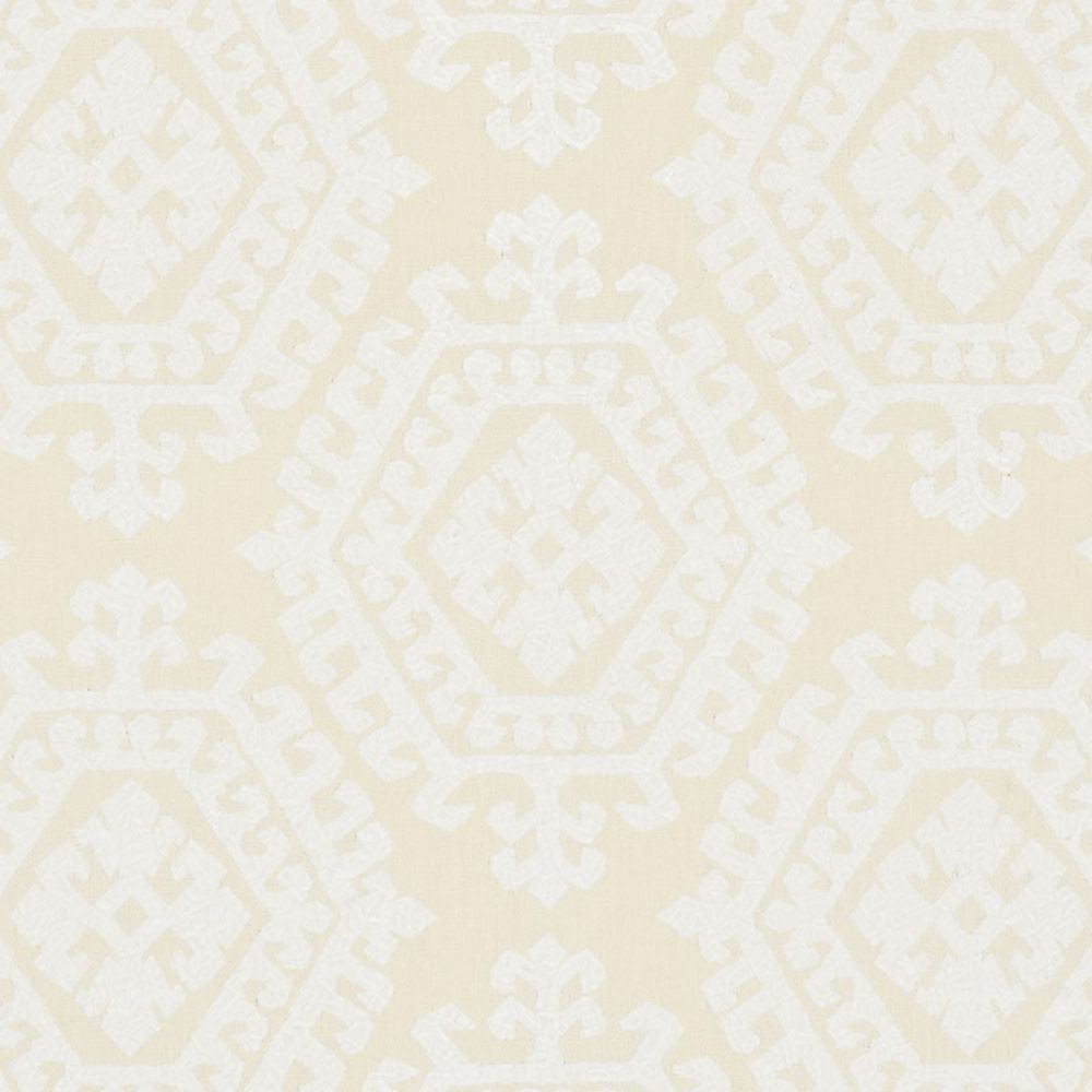 Schumacher 71940 Omar Embroidery Fabrics in Ivory