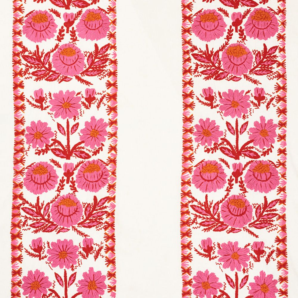 Schumacher 72331 Marguerite Embroidery Fabric in Blossom