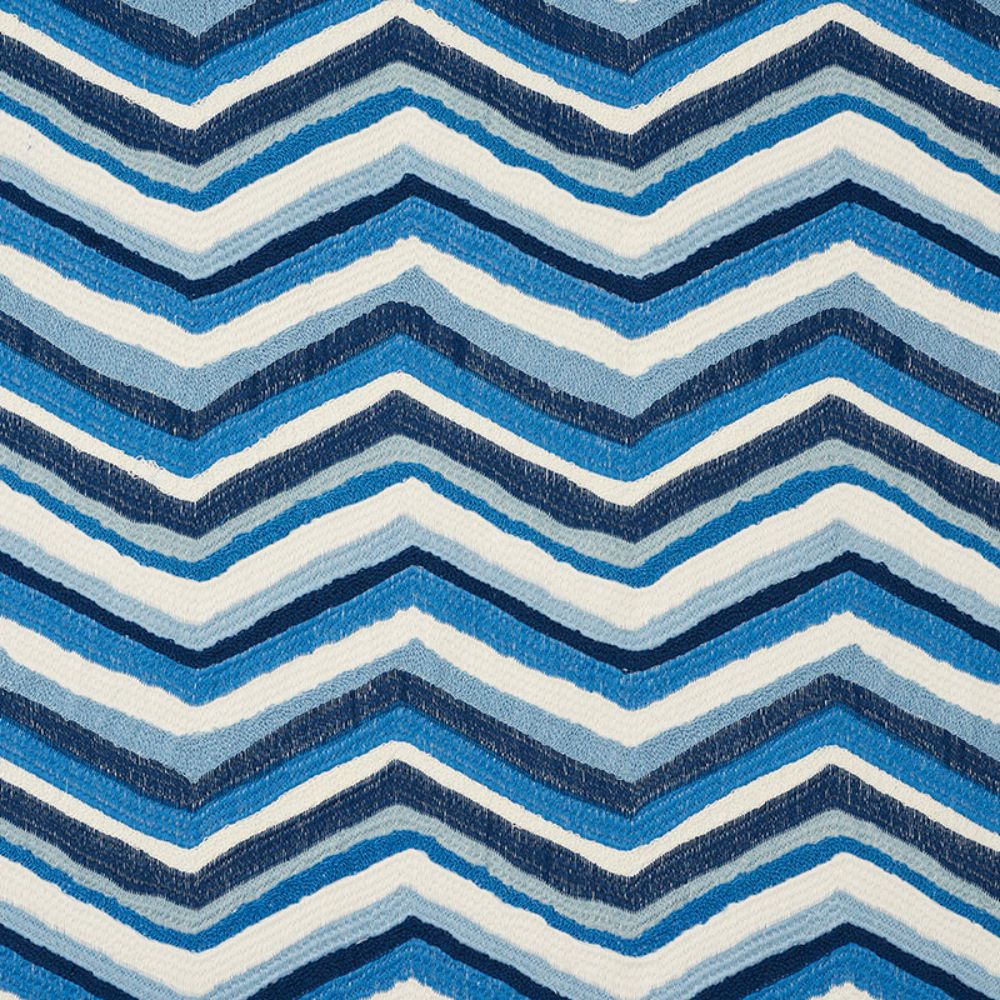 Schumacher 72471 Shasta Embroidery Fabric in Blue