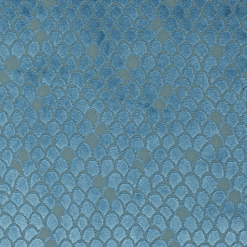 Schumacher 72772 Cut-Patterned-Velvets Collection Esther Velvet Fabric  in Peacock
