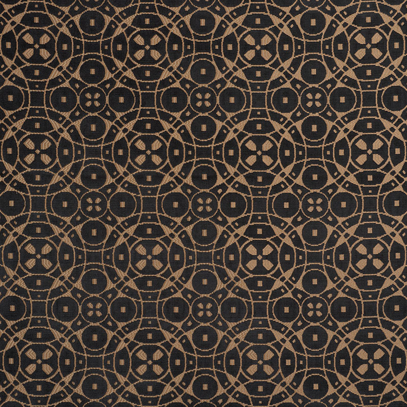 Schumacher 72921 Cut-Patterned-Velvets Collection Zodiac Velvet Fabric  in Onyx