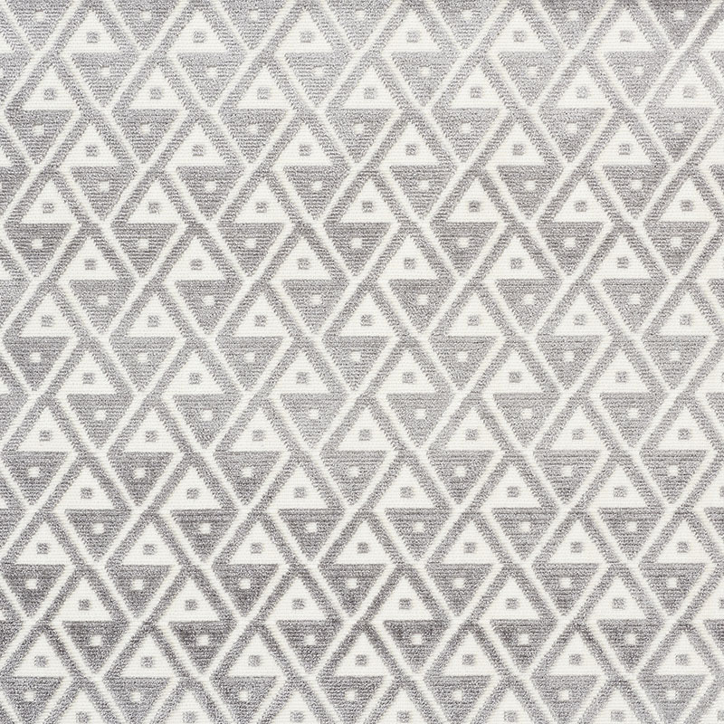 Schumacher 72991 Cut-Patterned-Velvets Collection Hoffmann Velvet Fabric  in Silver