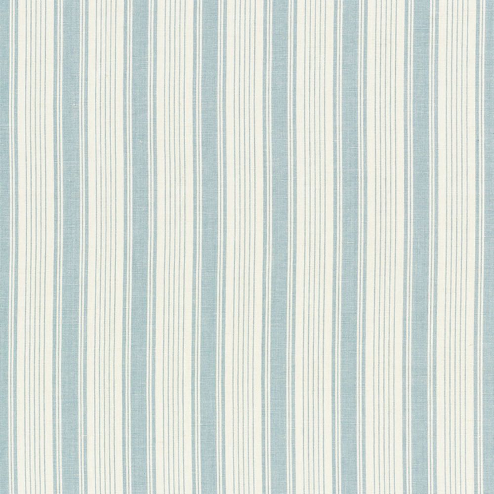 Schumacher 73001 Ojai Stripe Fabric in China Blue