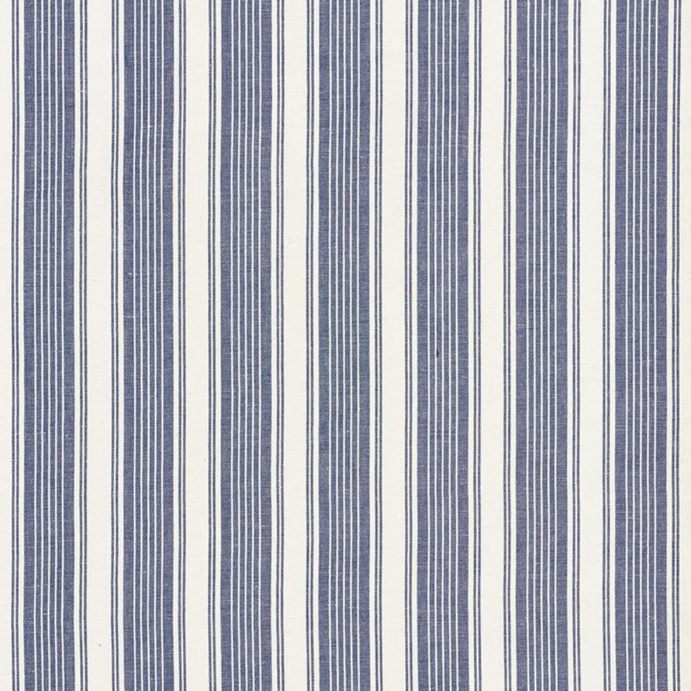 Schumacher 73002 Ojai Stripe Fabric in Indigo