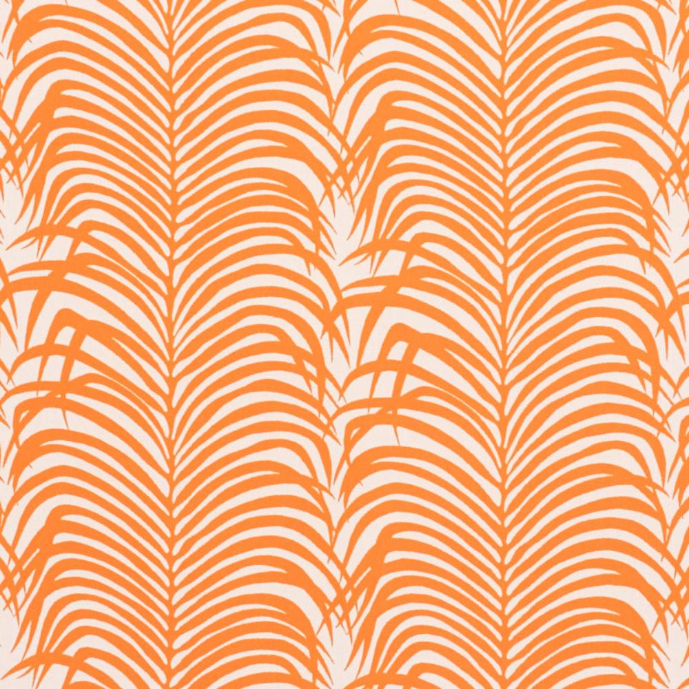 Schumacher 73172 Zebra Palm Indoor/Outdoor Fabric in Orange