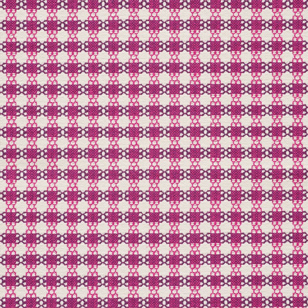 Schumacher 73433 Checkmate Fabric in Berry