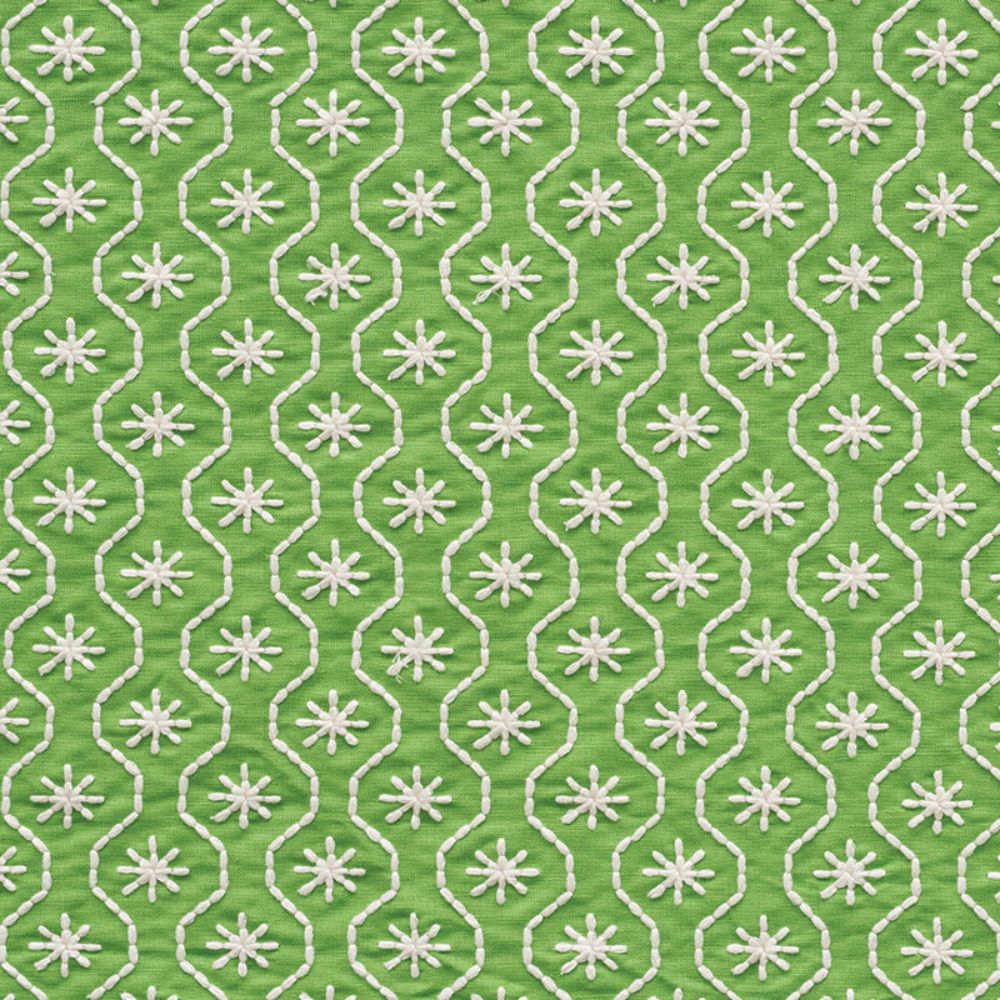 Schumacher 73490 Gigi Embroidery Fabric in Green