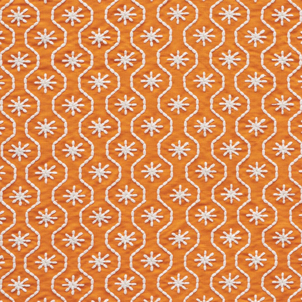 Schumacher 73491 Gigi Embroidery Fabric in Orange