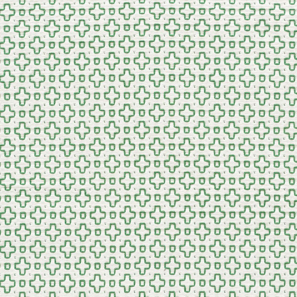 Schumacher 73561 Scout Embroidery Fabric in Green