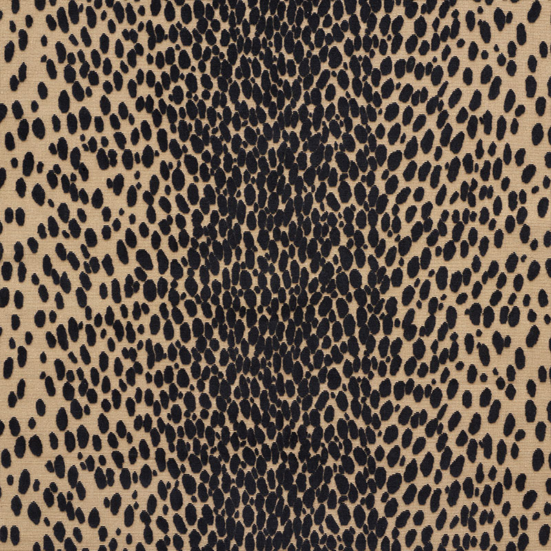Schumacher 73913 Cut-Patterned-Velvets Collection Cheetah Velvet Fabric  in Ebony
