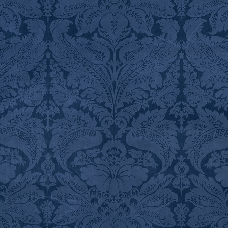 Schumacher 73950 Cut-Patterned-Velvets Collection Cordwain Velvet Fabric  in Sapphire