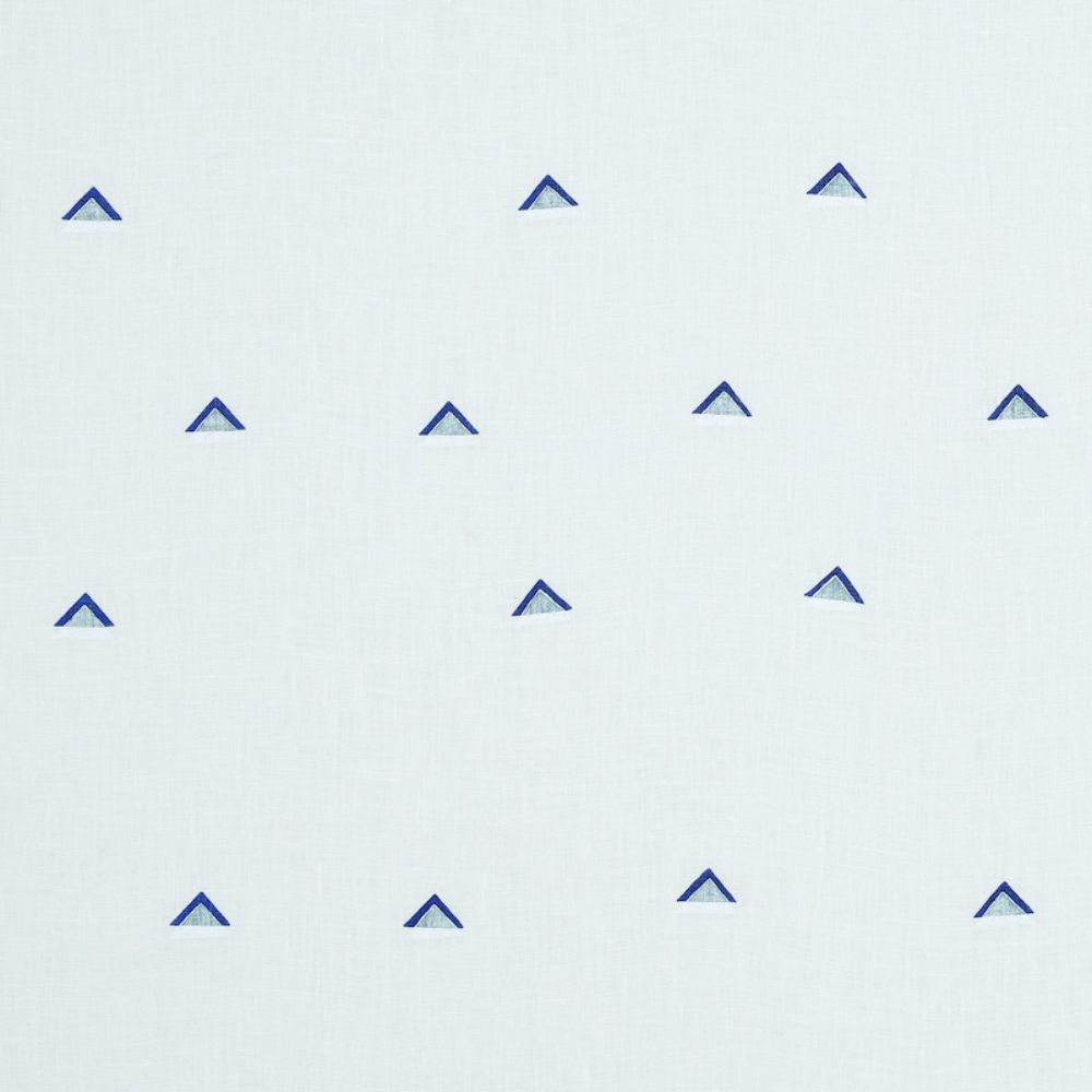 Schumacher 74021 Overlapping Triangles Fabric in Navy & White