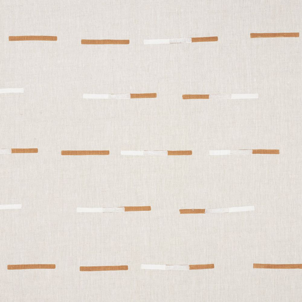 Schumacher 74030 Overlapping Dashes Fabric in Brown & White