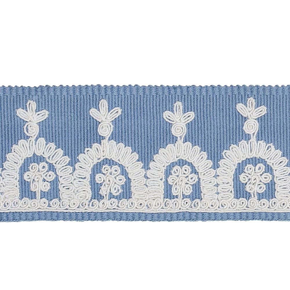 Schumacher 74157 Noelia Embroidered Tape Trim in Chambray