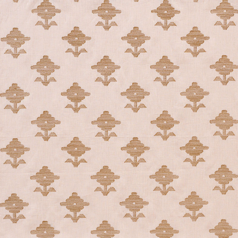 Schumacher 74161 Ottoman-Chic Collection Rubia Embroidery Fabric  in Blush
