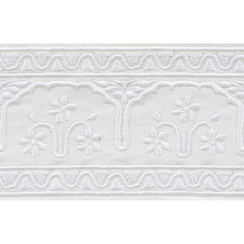 Schumacher 74190 Ottoman-Chic Collection Nikola Tape Trim  in Ivory