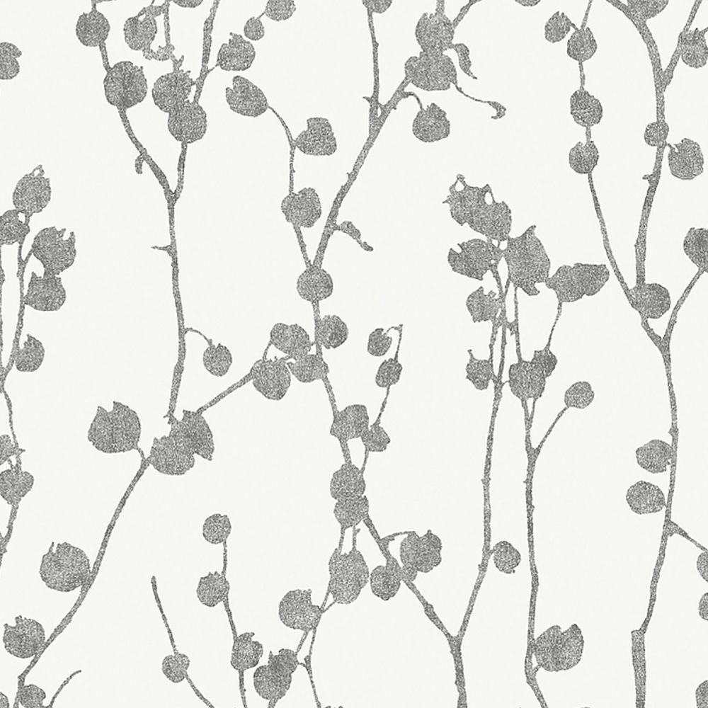 Schumacher 7425 Disa Wallcoverings in Charcoal