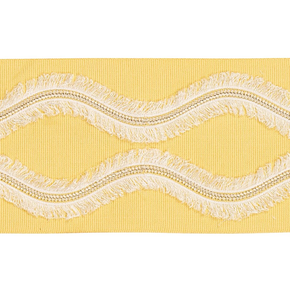 Schumacher 74333 Ogee Embroidered Tape Trim in Yellow