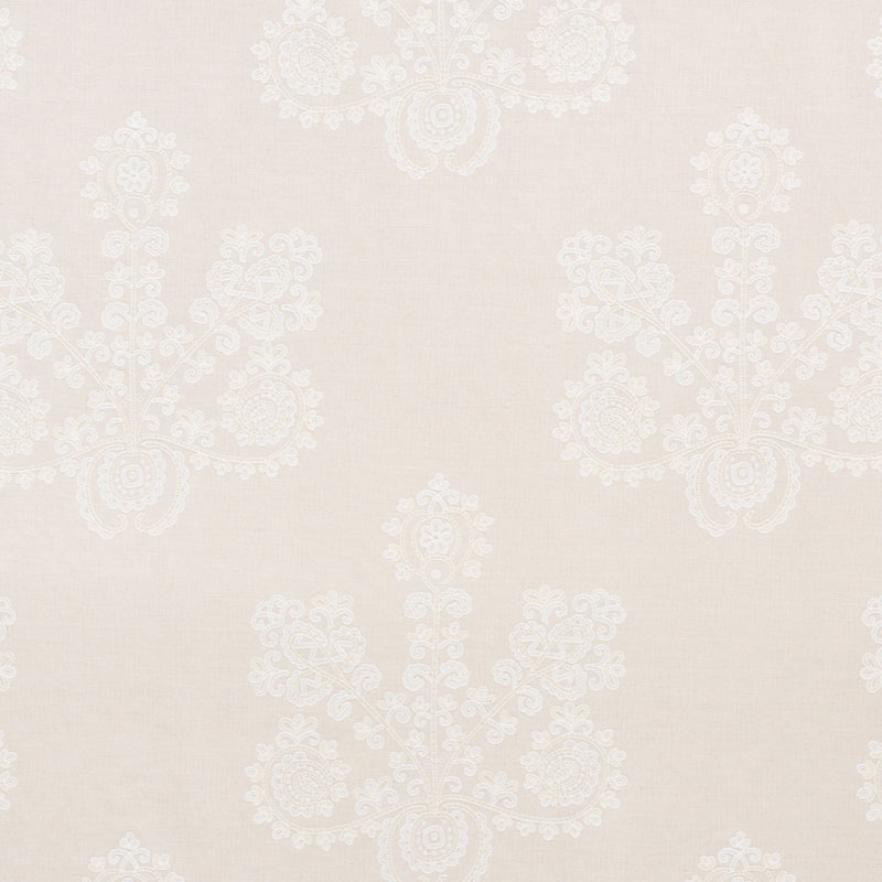 Schumacher 74452 Primitive-Beauty Collection Estrella Fabric  in Linen