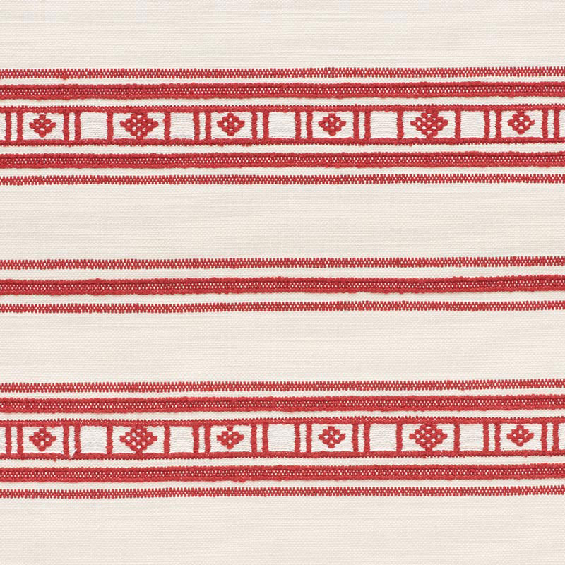 Schumacher 74480 Primitive-Beauty Collection Buena Vista Fabric  in Red