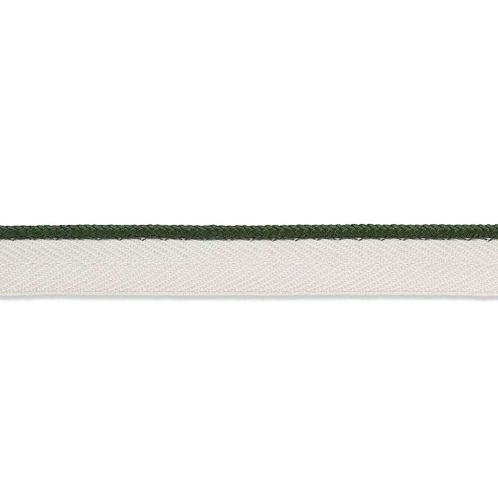 Schumacher 74534 Gustave Silk Lip Cord Narrow Trim in Emerald
