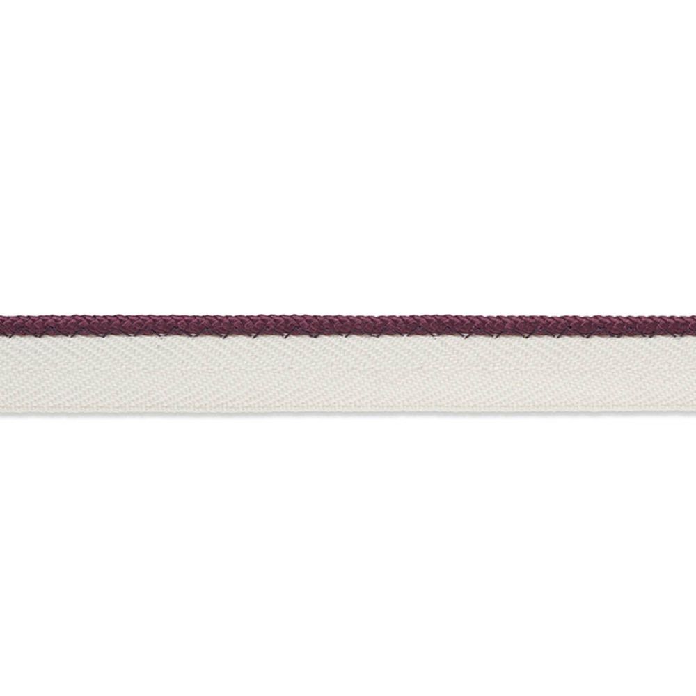 Schumacher 74535 Gustave Silk Lip Cord Narrow Trim in Eggplant