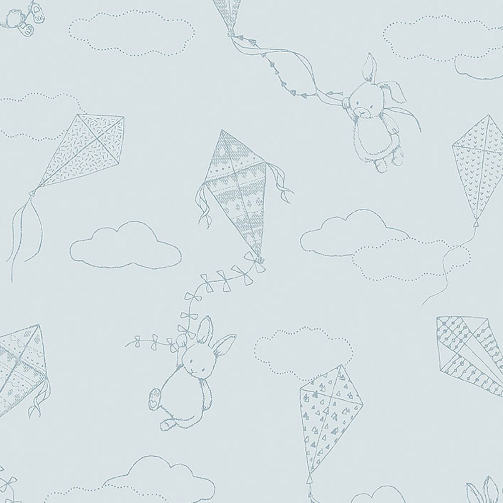 Schumacher 7461 Up & Away Wallcoverings in Sky And Silver