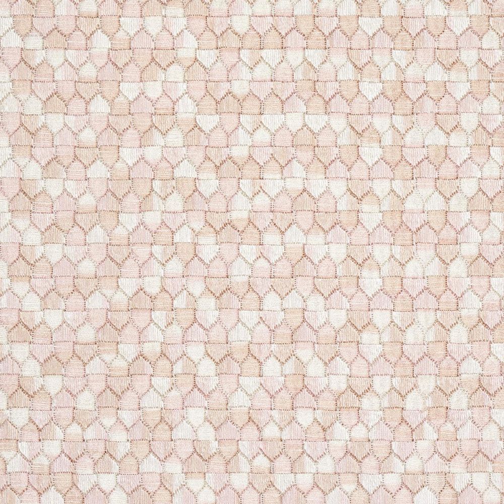 Schumacher 75124 Uncommon Threads Ivins Embroidery Fabric in Blush
