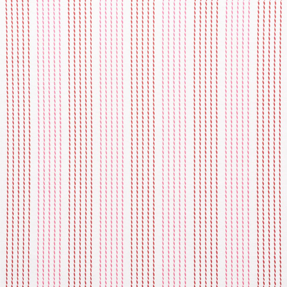 Schumacher 75321 Running Stitch Fabric in Red & Pink