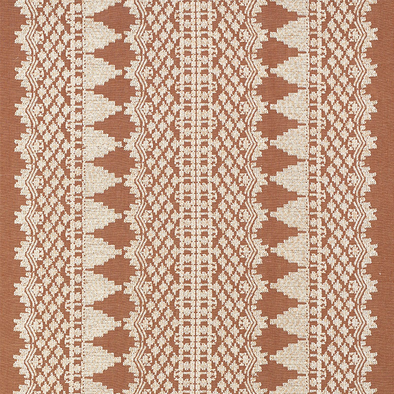 Schumacher 75470 New-Traditional Collection Wentworth Embroidery Fabric  in Rust