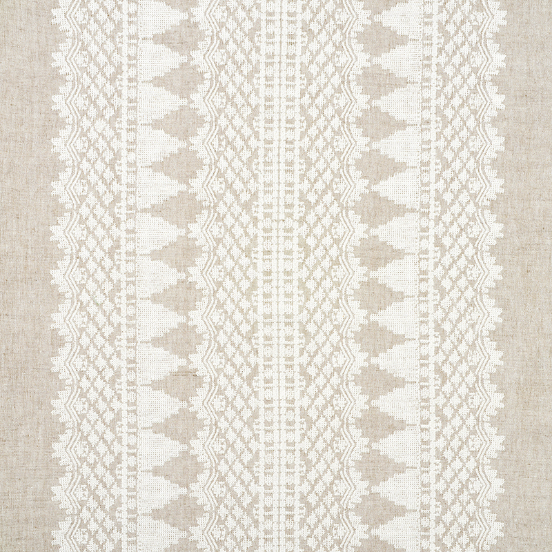 Schumacher 75472 WENTWORTH EMBROIDERY FABRIC in NATURAL