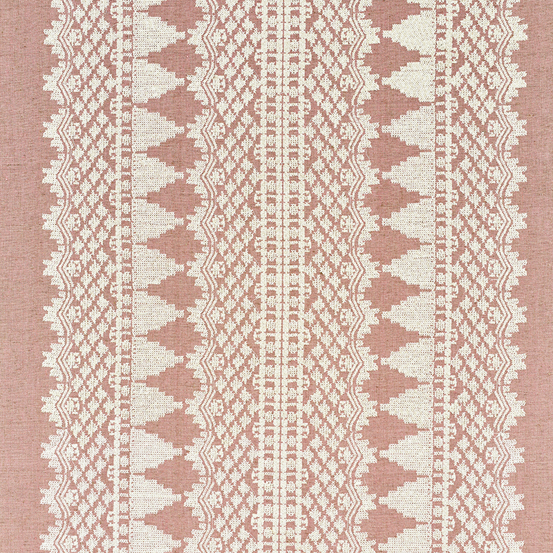 Schumacher 75473 WENTWORTH EMBROIDERY FABRIC in ROSE