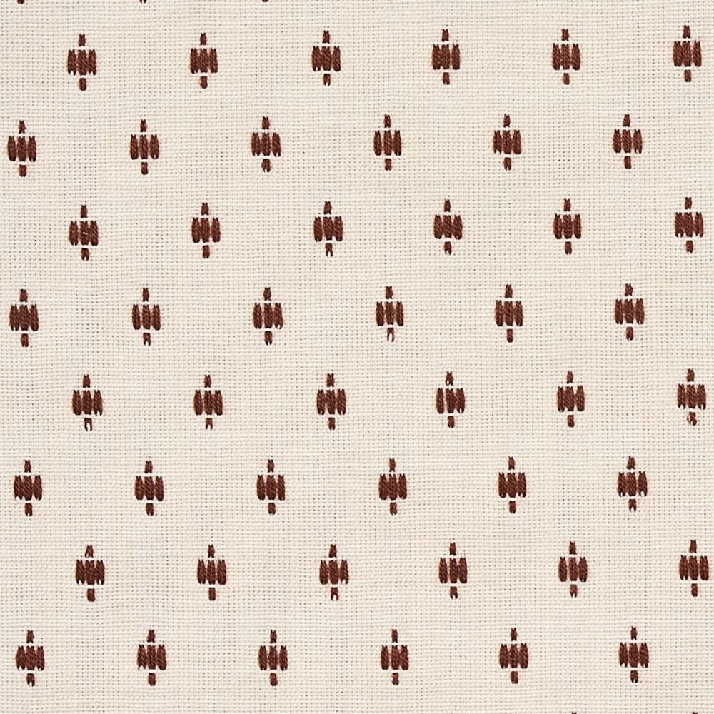 Schumacher 75533 Barlow Fabrics in Light Brown On Ivory