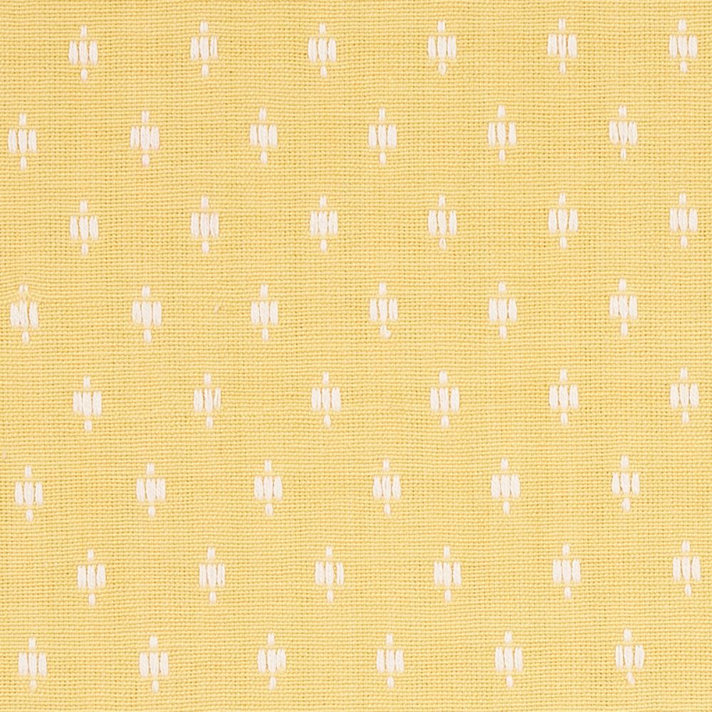 Schumacher 75534 Barlow Fabrics in Ivory On Yellow