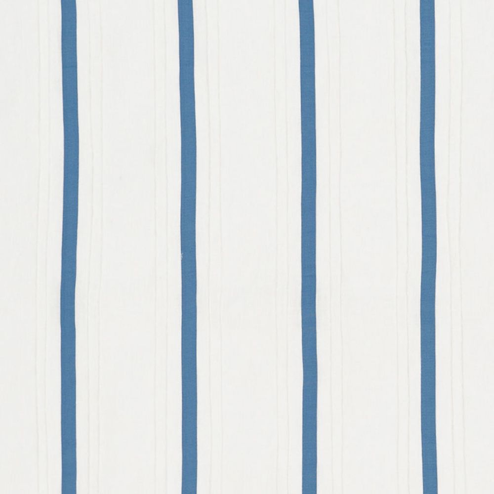 Schumacher 75760 Stripe Applique Sheer Fabric in Blue