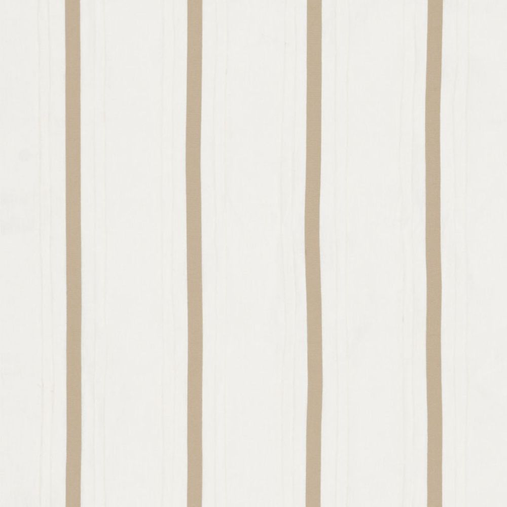 Schumacher 75762 Stripe Applique Sheer Fabric in Tan