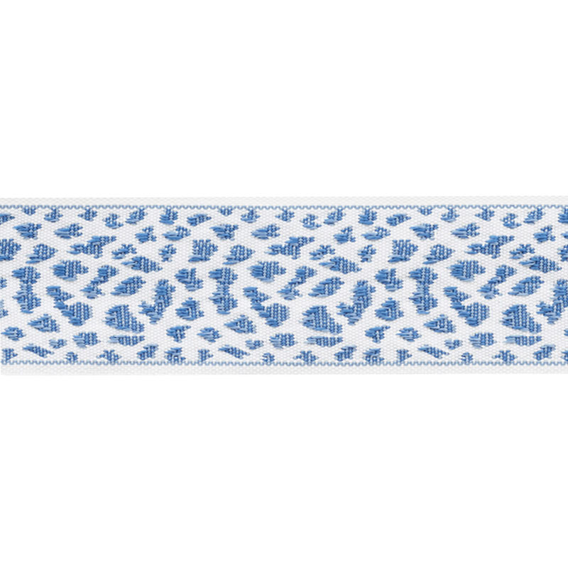 Schumacher 75850 Indooroutdoor-Prints-Wovens-Iii Collection Leopard Tape Trim  in Blue