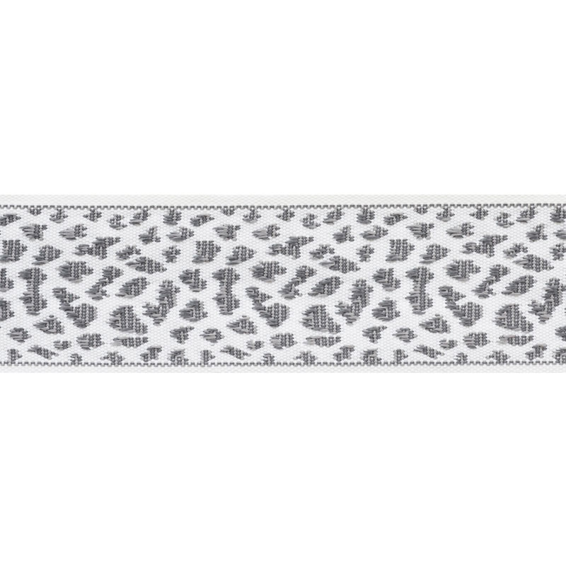 Schumacher 75855 Indooroutdoor-Prints-Wovens-Iii Collection Leopard Tape Trim  in Grey