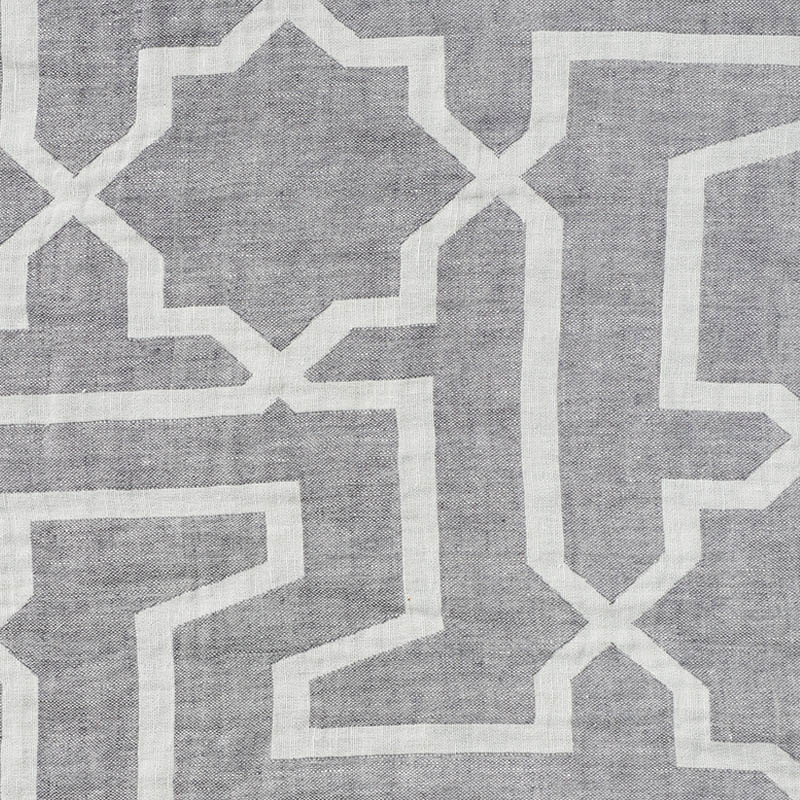 Schumacher 75870 Patterned-Sheers-Casements Collection Arabesque Maze Sheer Fabric  in Grey