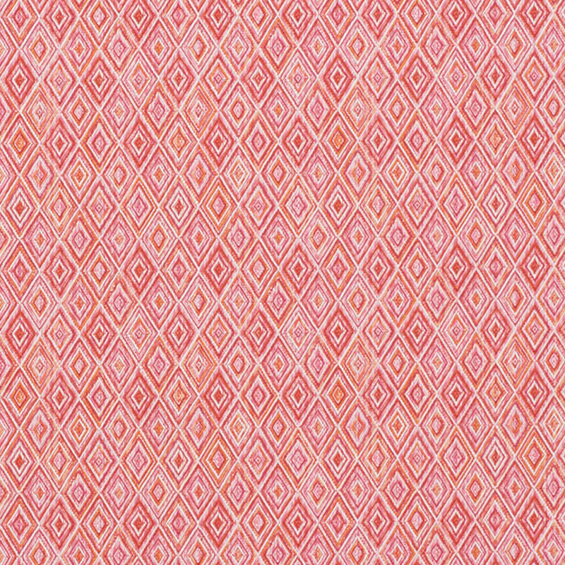 Schumacher 75922 Indooroutdoor-Prints-Wovens-Iii Collection Diamond Strie Fabric  in Pink & Orange