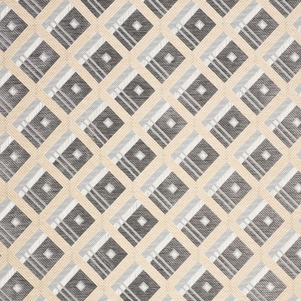 Schumacher 76011 Legrad Argyle Fabric in Charcoal