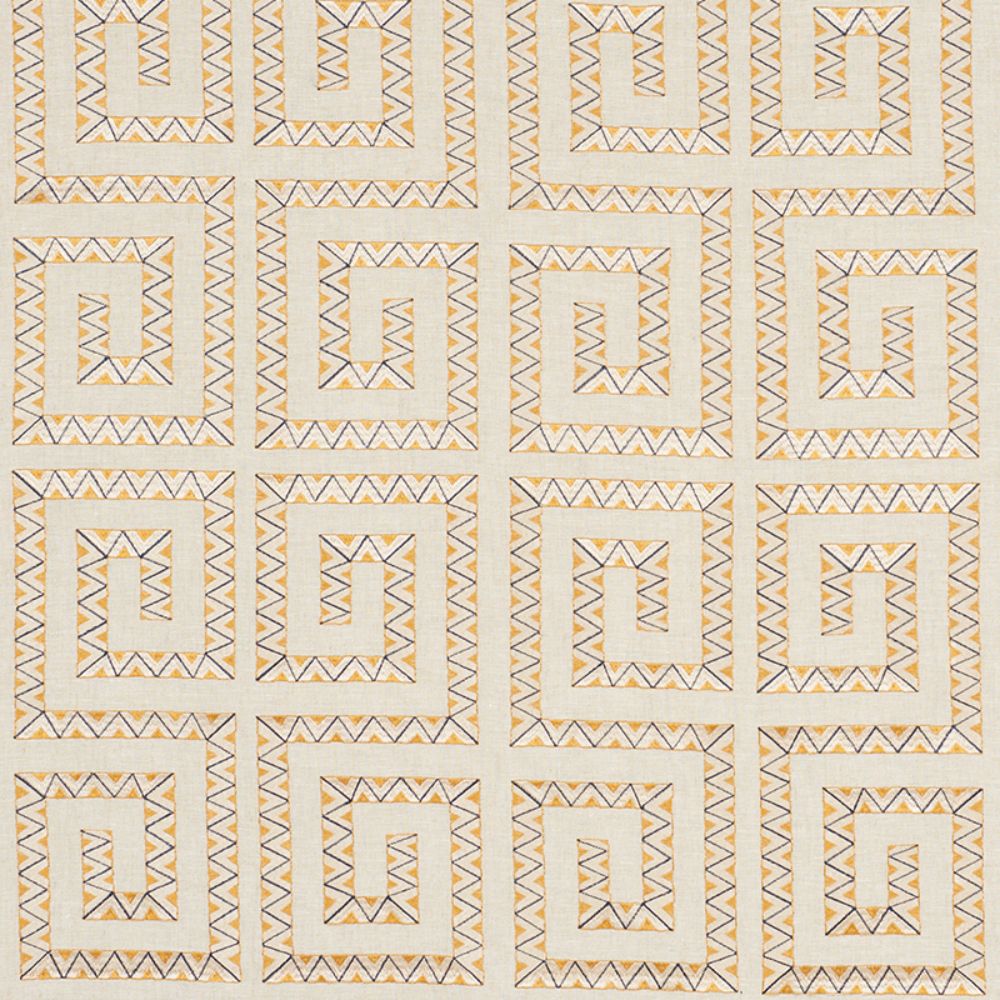 Schumacher 76071 Prado Embroidery Fabric in Saffron