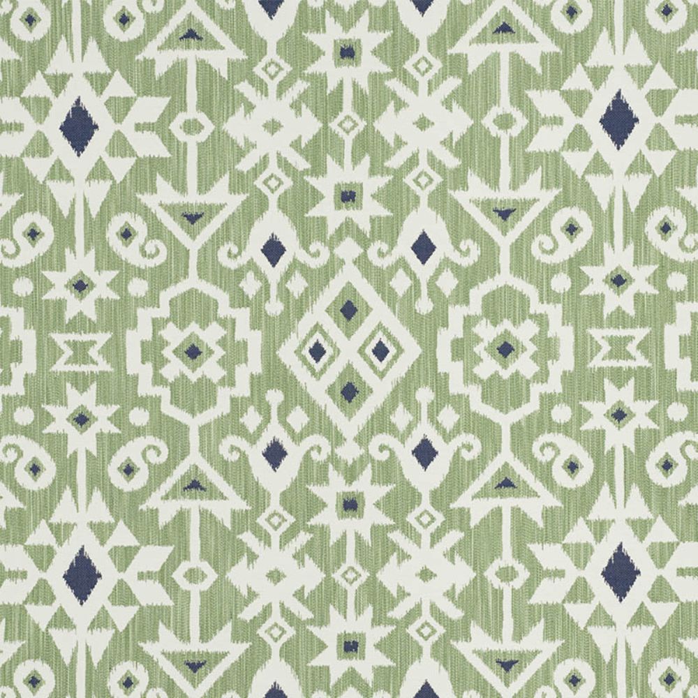 Schumacher 76522 Crusoe Ikat Fabric in Green