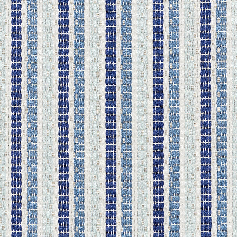 Schumacher 76641 Indooroutdoor-Linen Collection Barbary Stripe Fabric  in Blue