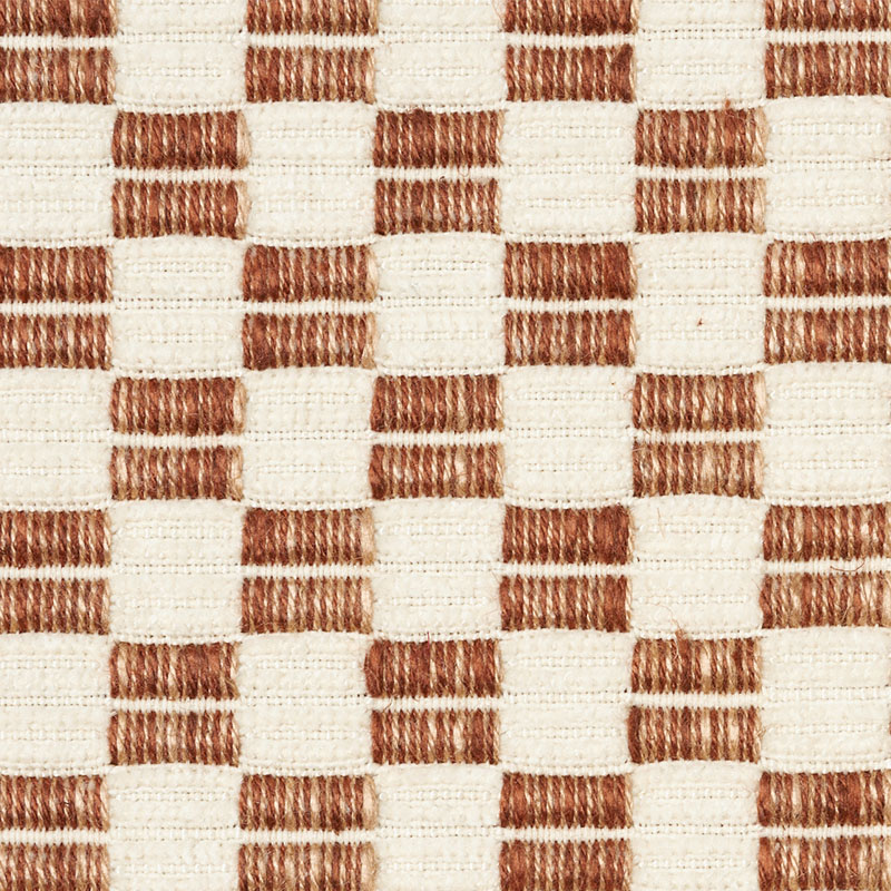 Schumacher 76742 Folk-Art Collection Elkhart Fabric  in Brown
