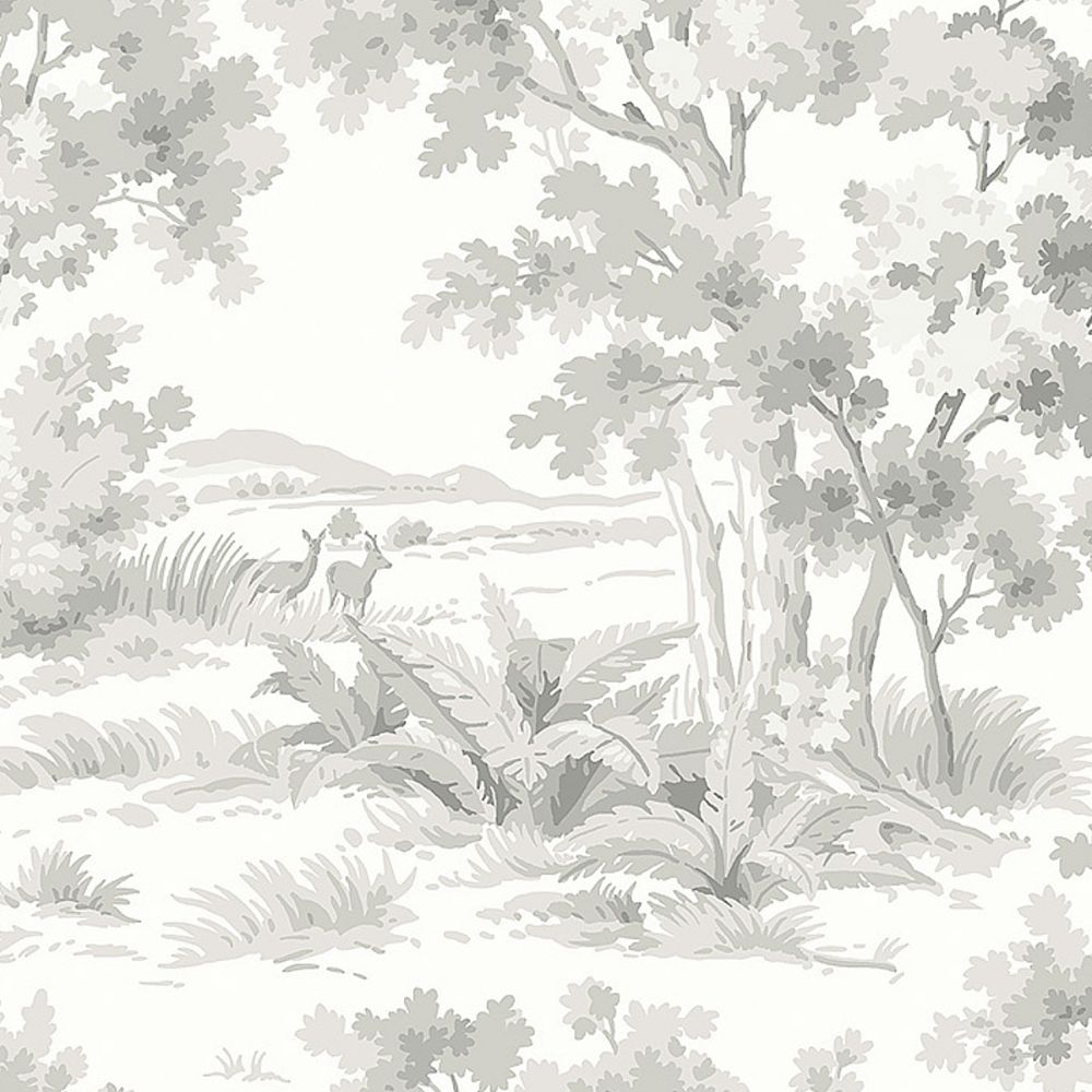 Schumacher 7677 Countryside Morning Wallcoverings in Grey