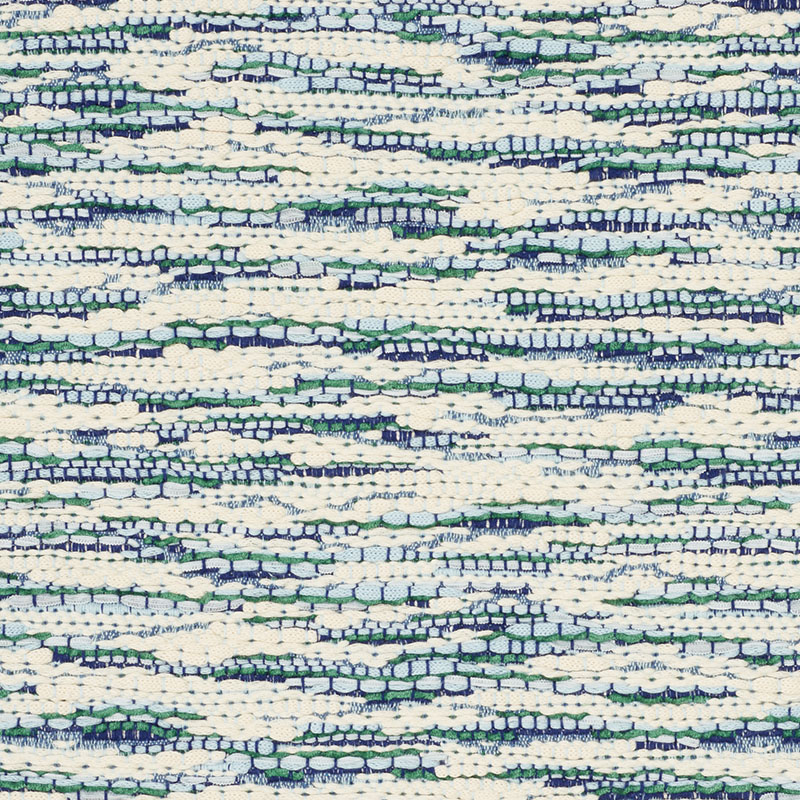 Schumacher 76780 Folk-Art Collection Walker Fabric  in Blues